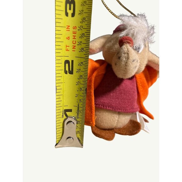 Walt Disney Cinderella Plush Stuffed Jaq Mouse Christmas Ornament Vintage - Picture 5 of 8